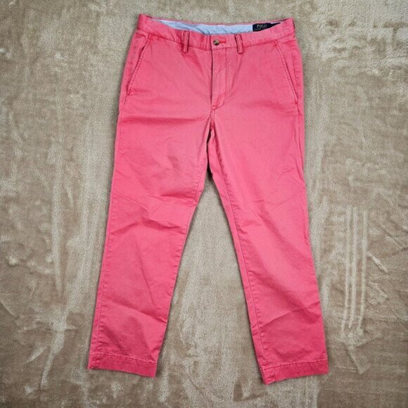Polo Ralph Lauren Stretch Straight Fit Washed Chino Pant Men's Size 34x30 Pink - Picture 2 of 16